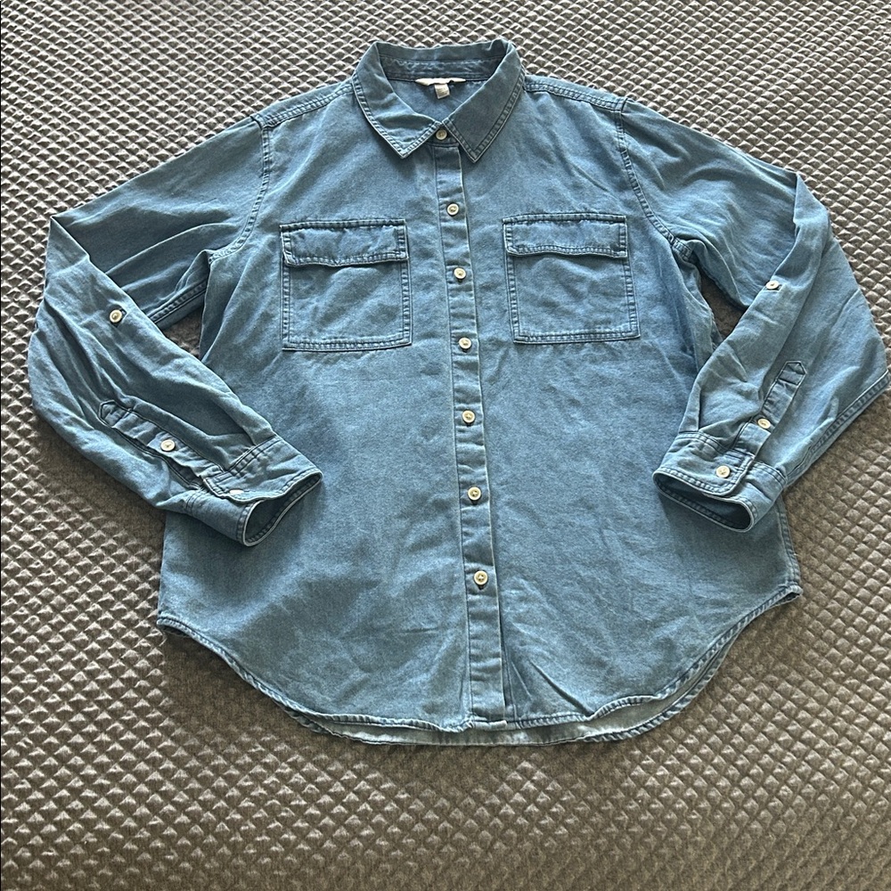 NWT Womens Lucky Brand Indigo Chambray Button Down Shirt - Picture 3 of 7